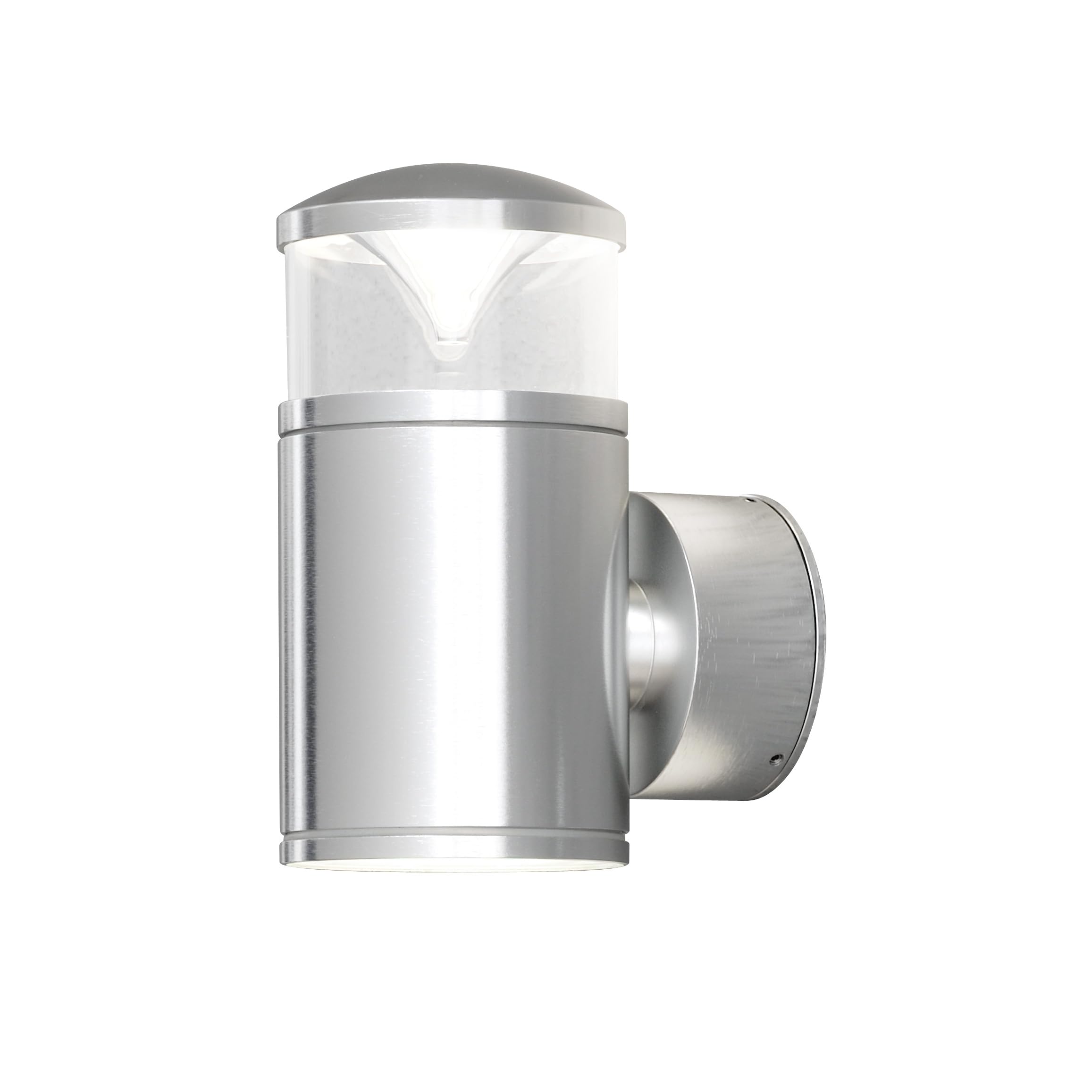 Konstsmide Outdoor Wall Light Mains Powered/Monza Small Up Down Modern Lamp/2 x 9 W GX53 Max Wall Lamp/Clear Acrylic Lens/IP44/Aluminium Outside Light
