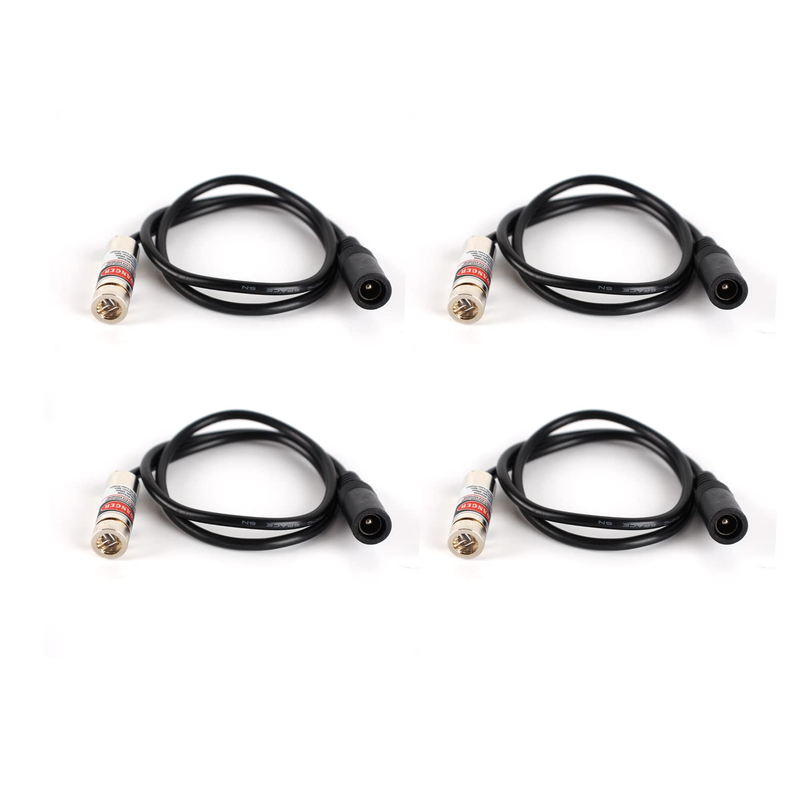 Red line Laser Module, Industrial Laser Module, Adjustable Focus, line Length 19.7″ DC Plug Diameter (traverse-4pack)