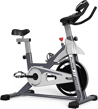 Amazon Mango エアロバイク 無音マグネット式フィットネスバイク 負荷無段階 ハンドル サドル調節可能 家庭用健康ダイエット器具 デジタルメーター 移動キャスター付き 135kg耐荷重 スピンバイク 室内トレーニング自転車 有酸素運動 日本語説明書 一年保証