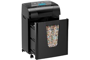 Woolsche Paper Shredder, 18-Sheet Cross Cut with 5.28-Gallon Pull Out Bin, P-4 Security Level, Shred Paper and Credit Card and CD, Durable&Fast with Auto Jam Proof System Shredder for Office