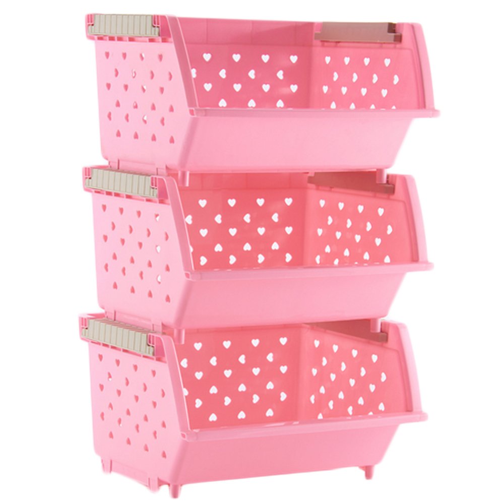 Buy LOHOME® Storage Stacking Bins, Household Kitchen Plastic Stackable