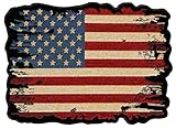 Leather Supreme Patriotic Distressed American Flag Embroidered Biker Patch-Red-Small