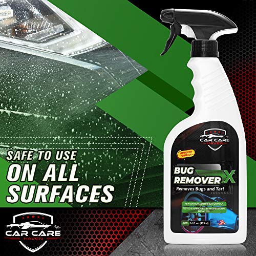 Car Care Haven Bug Remover X - Tar, Goo, Road Grime, Tree Sap, Bird Poop, Cleaner for Vehicles - Windshields, Mirrors, Grills & Hood - Bugs Removal Spray for Cars, Motorcycle, Boat, Truck & Campers - Thumbnail 3