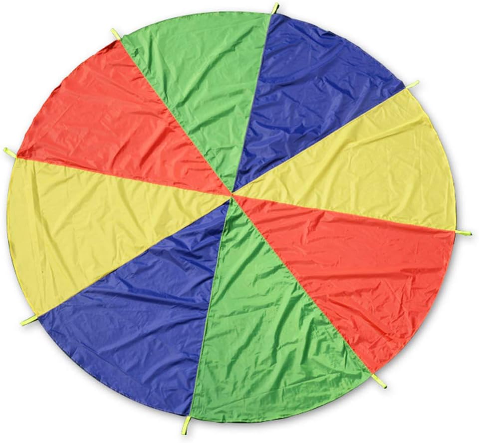DAYONG Kids Play Parachute Sports Outdoor Rainbow Umbrella Parachute Toy for Kids Tent Game for Children Gymnastic Cooperative Play and Outdoor Playground Activities