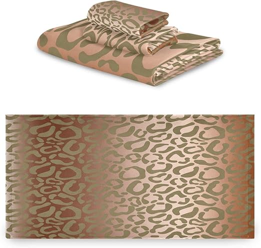 Amazon Com One Bear Towel Set Fashion Sexy Leopard Print Bath Towels Soft High Absorbent Hand Towels Yoga Gym Spa Hotel Face Towel Washcloth 3 Piece Home Kitchen