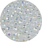 Pinhoollgo 1000pcs 6mm Acrylic Faceted Round Beads AB Colors Glossy Acrylic Beads Round Spacer Beads with Hole for DIY Bracelet Necklace Jewelry Making Supplies Handmade Craft(White AB)