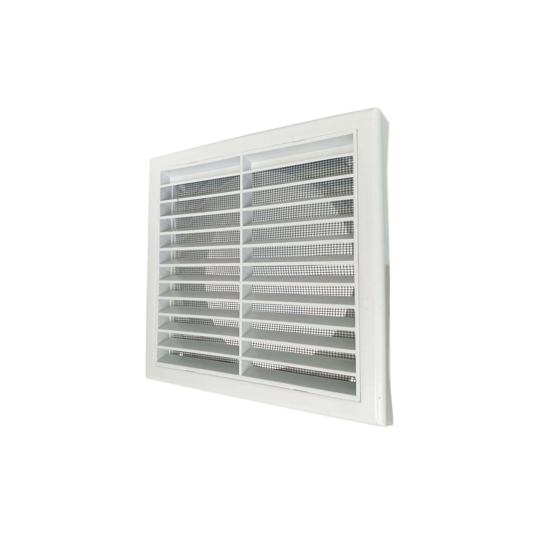 GEFONG Plastic Louvred Wall Grille 6 inch 150mm with Anti-Insect Mesh for Ceiling Extractor Fan Bathroom Air Vent Cover for Tumble Dryer Ventilation Cooker Hood Ducting White 1 Pcs