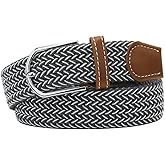 Huyfhksd Multicolored Elastic Woven Golf Belts Casual Braided Stretch Belt for Men and Women