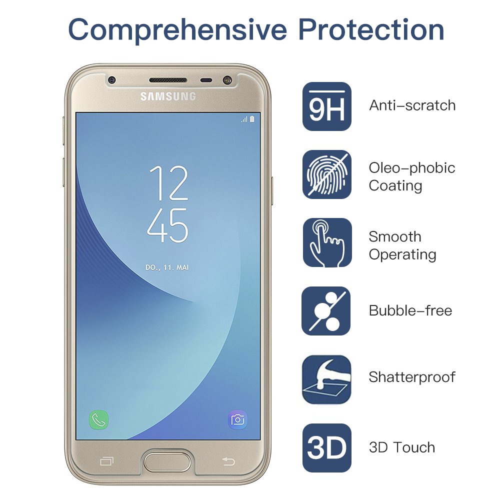 Panzerglas Schutzfolie für Samsung Galaxy J5 2017 - [2 Stück]Senisttech Samsung J5 Panzerglasfolie - 9H Härte Displayschutzfolie, Ultra Kristallklar 99% Transparenz-Schutz vor Kratzen, Öl, Bläschen