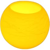 EcoGecko 6 Inch Round Wax Sphere LED Flameless Candle with 5 Hour Timer, AA Batteries, Super Long Battery Life