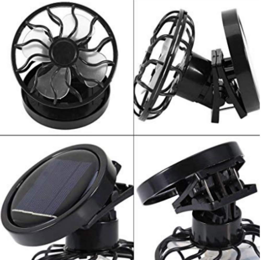 Enshey Portable Mini Solar Fan-Cooling Fan Hat Cap Fan Solar Powered Clip Fan Energy Saving Black Fan Cooler