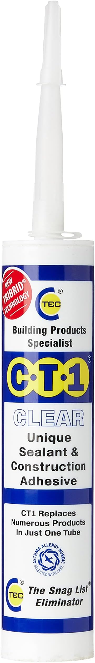 CT1 CT1CLEAR Clear TRIBRID Multi Purpose Sealant Adhesive 290ml Non Yellowing
