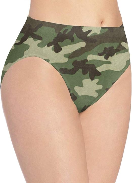 KDJNYKOPDA Women's Seamless Stretch Bikini Panty Military Camouflage