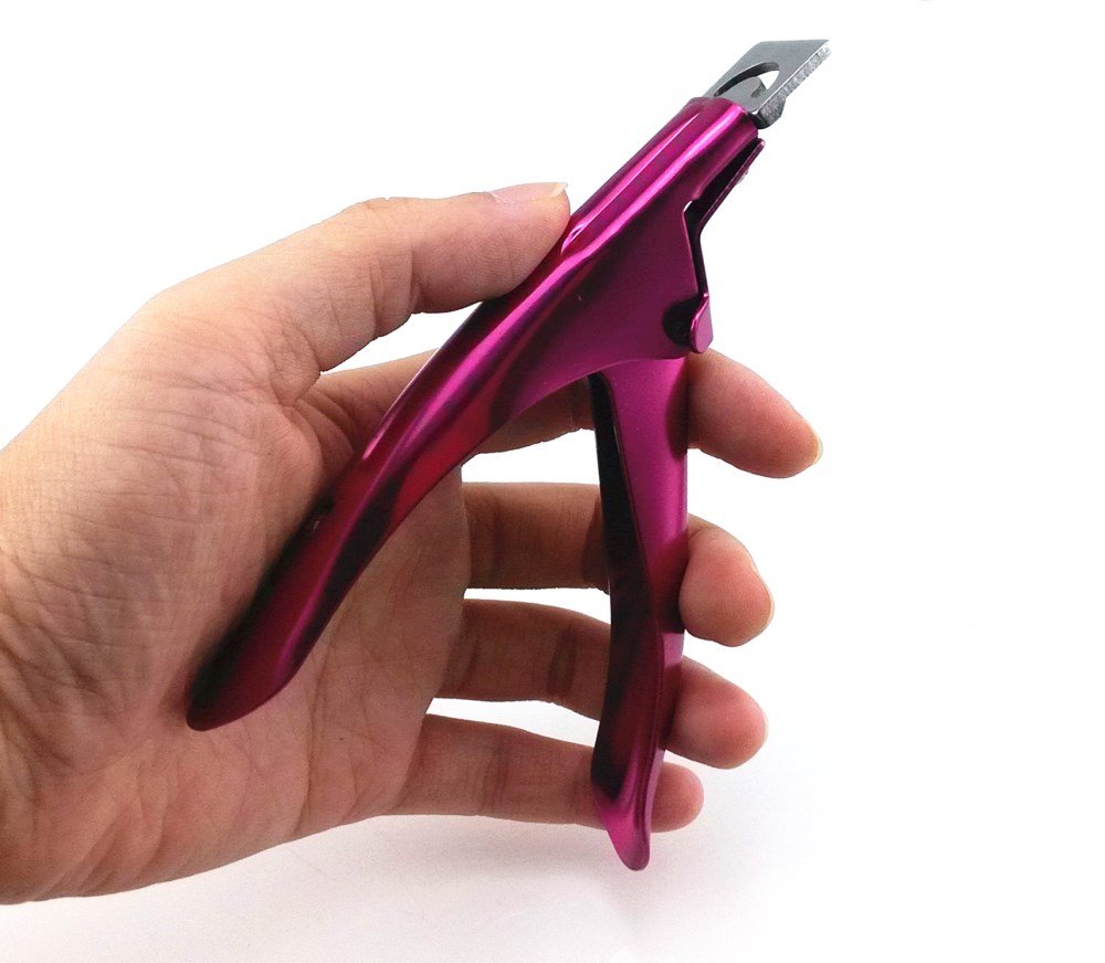 Yueton Color Coated Stainless Steel False Nail Tip Clipper Cutter Trimmer Manicure Pedicure Nail Art Tool (Purple): Beauty