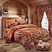 20 Lakes Woodland Hunter Camo Comforter, Sheet, Pillowcase Set (Queen, Orange)