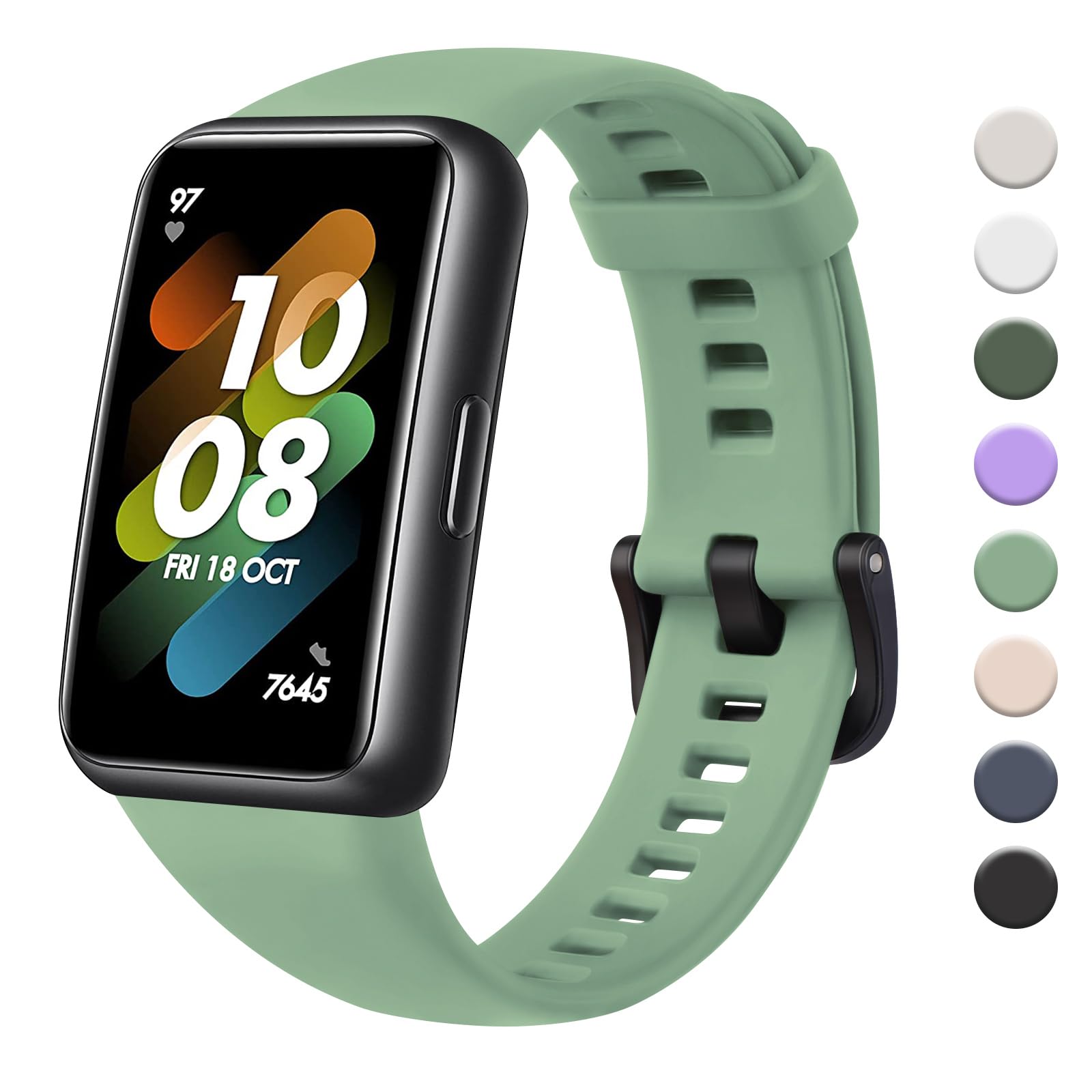 Huawei Band 7 Replacement Straps - Waterproof Silicone Sports Straps (Light Green)