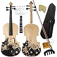 Aliyes Distinctive Artistic Violin Set Designed for Beginners/Students/adults with Hard Case,Bow,Extra Strings (4/4/Full-size)