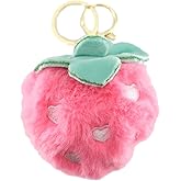 Strawberry Plush Bag Charm Keychain