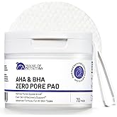Glycolic Acid Pad with AHA & BHA, Exfoliating Toner Pads for Face – Zero Pore Refining Pads for Skin Texture, Oil Control, Acne, Dark Spots & Gentle Resurfacing, 70 Pad