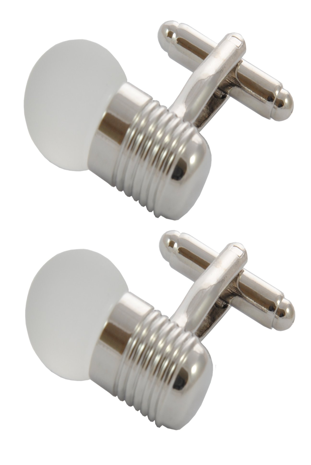 Cufflinks for Men + Presentation Box - Novelty - Edison Screw Light bulb - Electrical Electrician Engineer - Silver Colour - One Pair