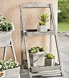 Foldable Wooden Plant Stand for Outdoor or Greenhouse, Two Shelves Product SKU: GD221635