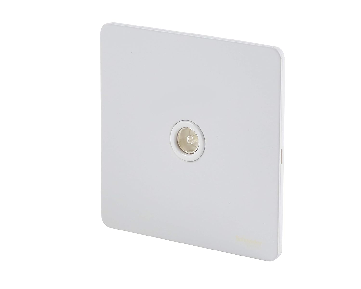 Schneider Electric Ultimate Screwless Flat Plate - Single TV/FM Aerial Socket, GU7410WPW, Painted White with White Insert - Image 3