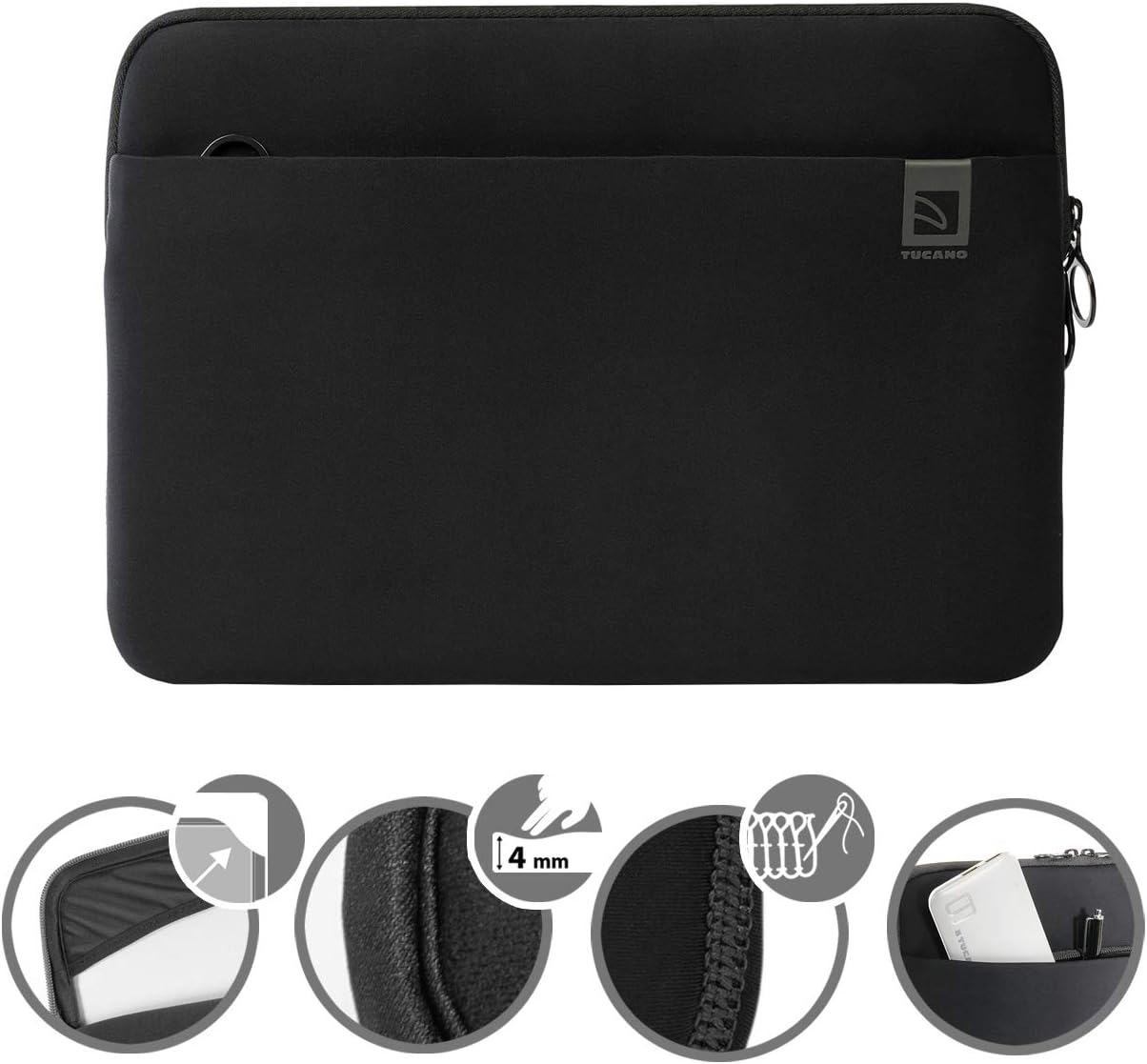 Tucano Top Second Skin Sleeve for 13-Inch MacBook Pro - Black, 13 inch - Image 3