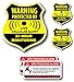 (5 Pack) Combination Pack of 24 Hour Monitoring - This Vehicle Protected by GPS Tracking Warning Signs - Decal Self Adhesive Sticker Vinyl Decal — UV Resistent