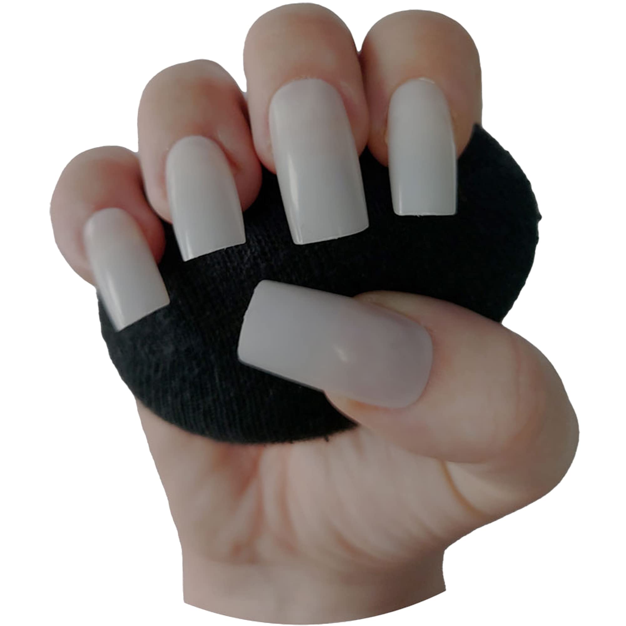 500 Pieces Long Square Full Cover NATURAL Press On Acrylic False Nails Tips - Professional Salon & Home Use.