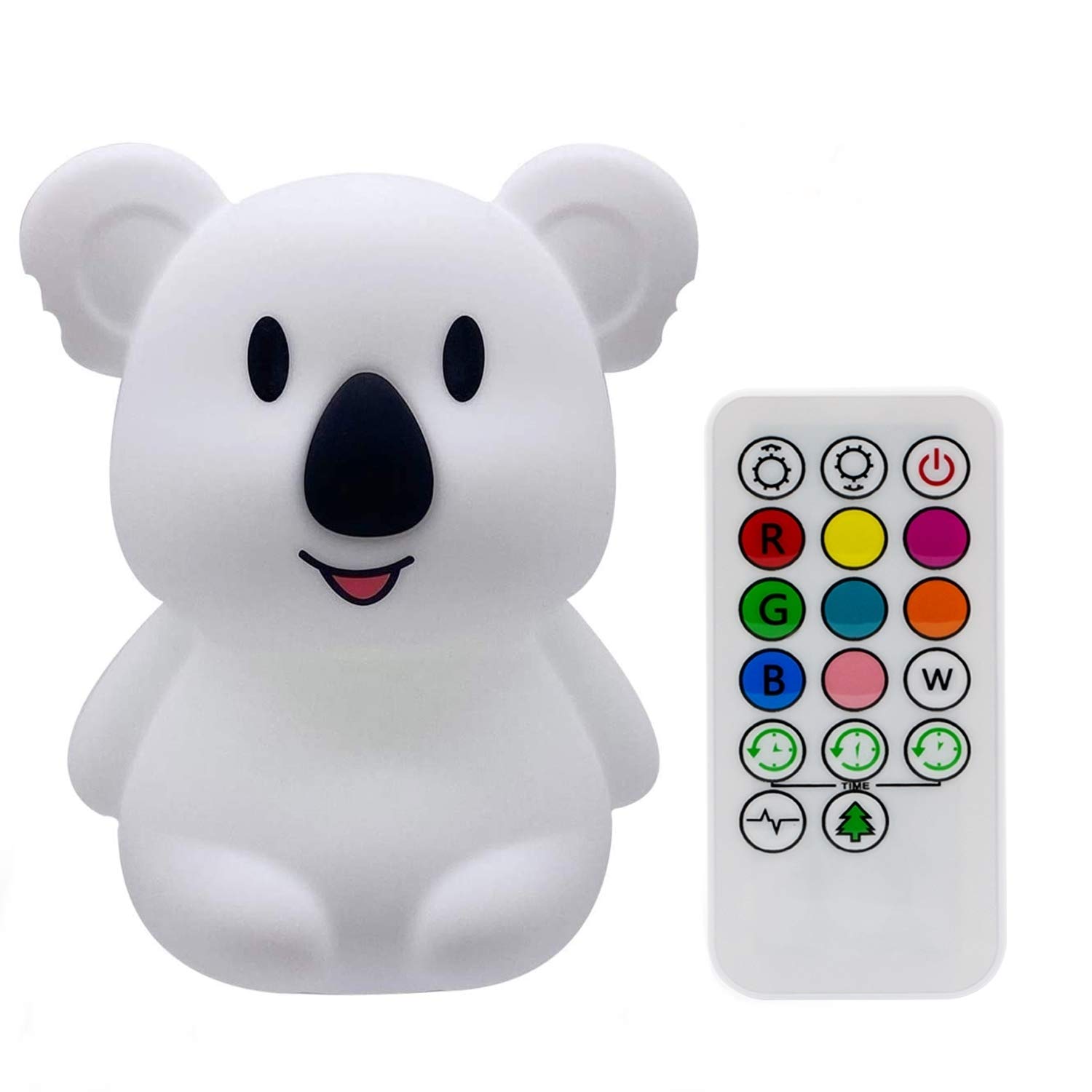 Tekemai Night Light for Kids, Bedside Lamp for Children, Baby Nursery Lamp for Breastfeeding Safe, Break Resistant, Eye Caring, Adjustable Brightness & Color, Touch Control, Child Gift - Medium Koala