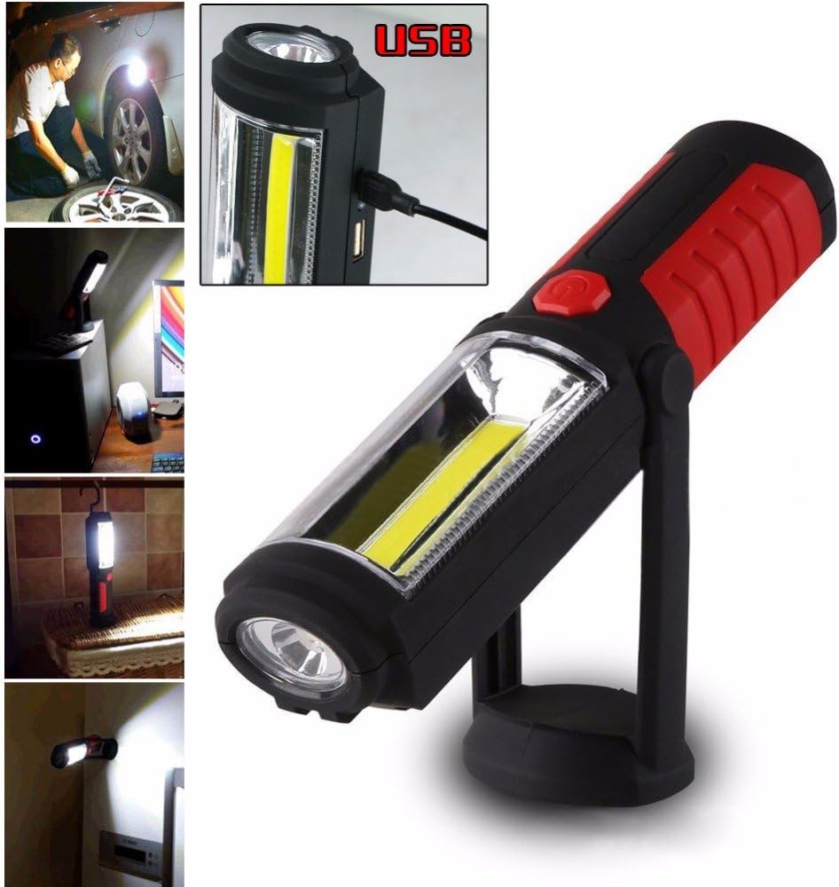 cob led (Portable USB Rechargeable COB LED Flashlight Torch Work Light)