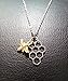 NOUMANDA Geometric Hexagon Silver Honeycomb Necklace with Gold Bee Charm Nature Jewelry (Silver)