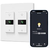 Milfra WiFi Dimmer Switch with Digital Display Single-Pole 3 Way 4 Way Control 2Gang