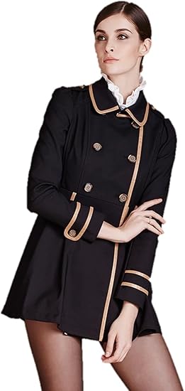 Amazon レディースコート ハーフ丈 トレンチコート ハイウエスト Puレザートリム ウインドブレーカー ｐｏｌｏ襟 ダブルブレスト スプリング コート エレガント アウター 春秋冬 クマのぬいぐるみ付き K 15 S コート ジャケット 通販