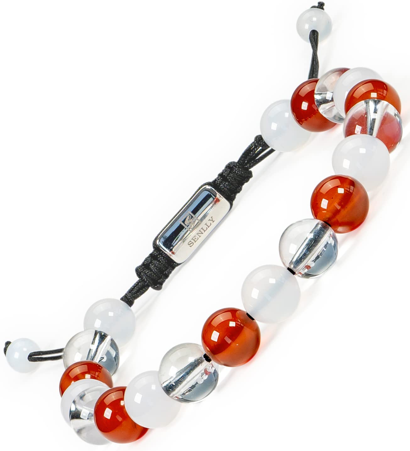 SENLLY Beaded Bracelet - 100% Natural Gemstones - 8mm Beads Multi Protection Energy Bracelet for Men Women