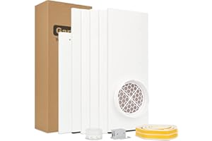 Garfine Sliding Door Portable Air Conditioner Seal Kit Compatible with 5.9 inch Hose, Max Length 94.5”, Sliding Door AC Vent Kit with Vent Screen, Weather Stripping, Window Lock for Patio Sliding Door