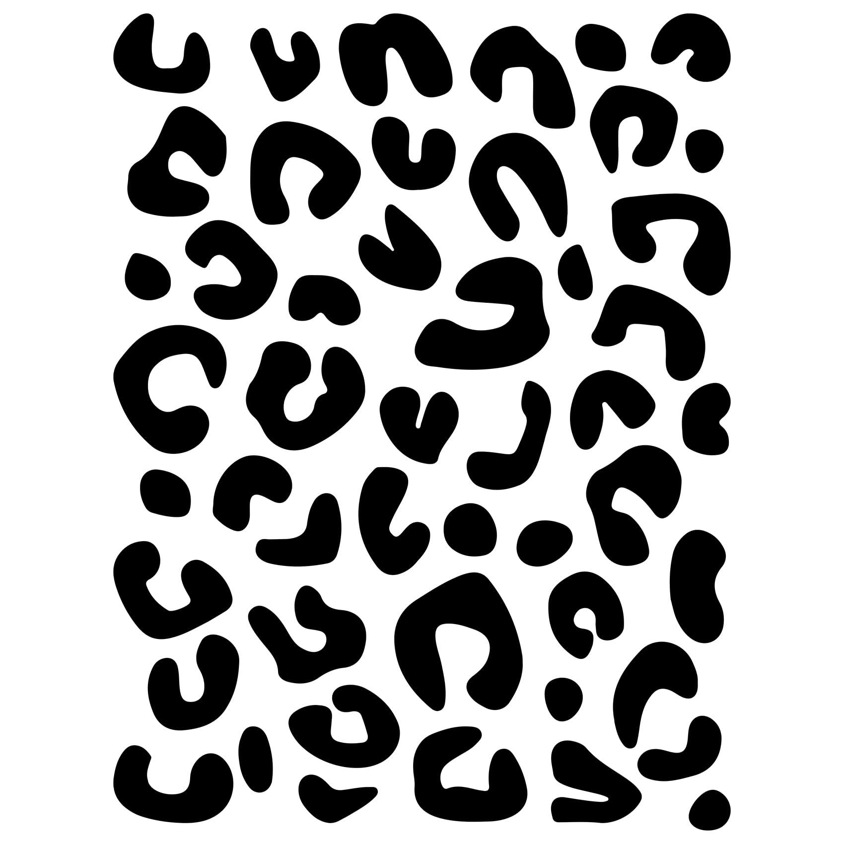 Leopard Print Vinyl Decal, Animal Pattern Wall Stickers, Irregular Dots Spots for Kids Bedroom Nursery Living Room Home Decoration (Large)