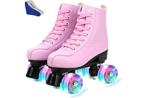 jessie Classic Adjustable Roller Skates Premium Leather Safe and Durable High-Top Roller Skates Outdoor and Indoor for Girls 