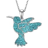 SVODEA Hummingbird Necklace 925 Sterling Silver Hummingbird Gifts Cute Animal Jewelry Gifts for Women
