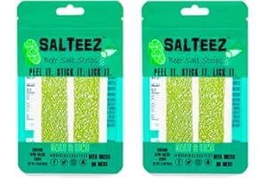 Salteez Beer Salt Strips: Real Salt & Lime Flavor Strips That Stick to Your Bottle, Can, or Cup - For a Perfectly Dressed Beer Anytime Anywhere! (Salt & Lime, 2 Pack)