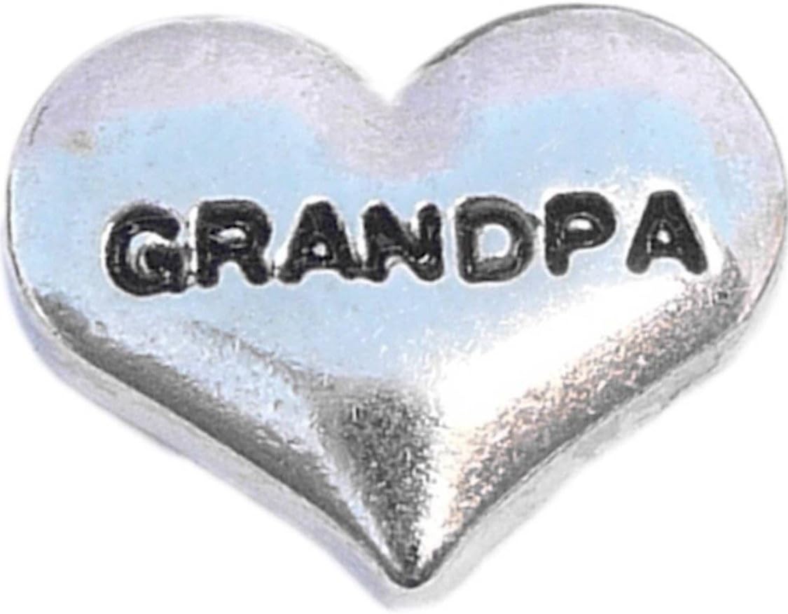 LoveByLucySilver GRANDPA Heart Floating Charm