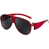 FEISEDY Fit Over Glasses Polarized Oversized Sunglasses for Women Men, Trendy Retro Aviator UV Protection Sunglasses B0246