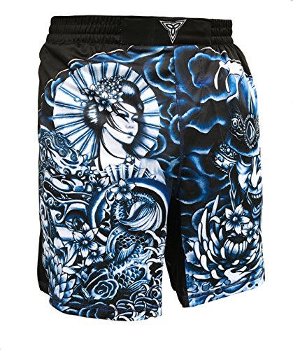 The Ronin - Masterless Samurai- MMA BJJ Martial Arts Wrestling Fight Shorts - Black (Youth S: Waist 20"-22")