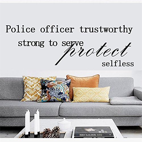 Police officer trustworthy strong to serve protect selfless Sayings Letters Decals Lettering Vinyl Wall stickers Size: 8"x 22"