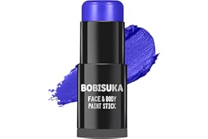 BOBISUKA Blue Face Body Paint Stick, Professional Dark Blue Eyeblack Sticks for Sports, Blendable Body Painting for Halloween Makeup Avatar Smurf Mystique Cosplay Special Effects Costume SFX Stage Kit