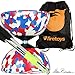 Harlequin Diabolos Set, Metal Diabolo Sticks, Diablo String & Bag (Blue, Red & White)