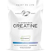 Muscle Feast Creapure - Micronized Creatine Monohydrate Powder | Premium Pre-Workout or Post-Workout | Creatine for Women & Men | Easy to Mix, Vegan, Gluten-Free, Safe and Pure (Unflavored, 250g)