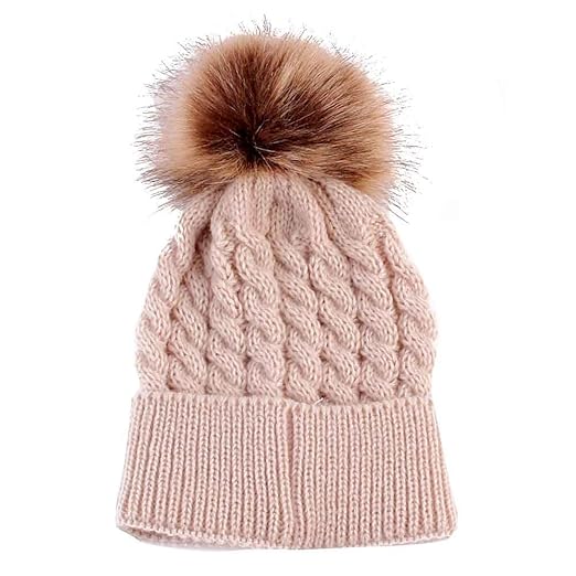 squarex Baby Mütze, Niedliche Kindermütze mit Zwei Bällen, warme Wintermütze für Neugeborene, Niedliche Wintermütze für Kinde