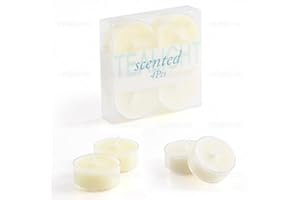 Linegohts Assorted Scented Tea Light Candles - 4 Scented Clear Cup Tea Lights - 4 Hours Long Burning for Wedding, Valentine’s Day, Anniversaries, Christmas, Parties (Jasmine)