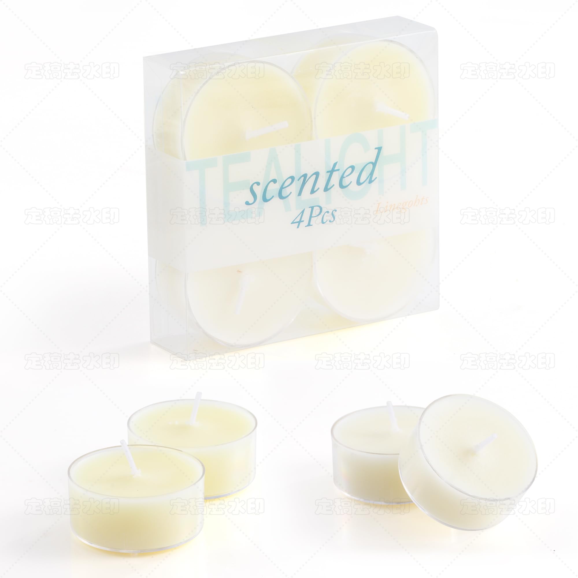 Photo 1 of Linegohts Assorted Scented Tea Light Candles - 4 Scented Clear Cup Tea Lights - 4 Hours Long Burning for Wedding, Valentine’s Day, Anniversaries, Christmas, Parties (Jasmine)